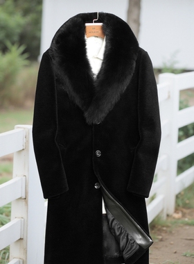 秋冬季新款男士整貂长款仿貂皮大衣海宁休闲大码保暖水貂皮草外套