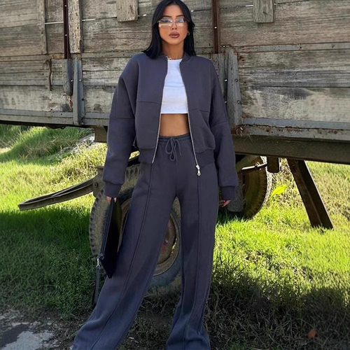 Long sleeved jacket,long pants set for women长袖外套长裤套装