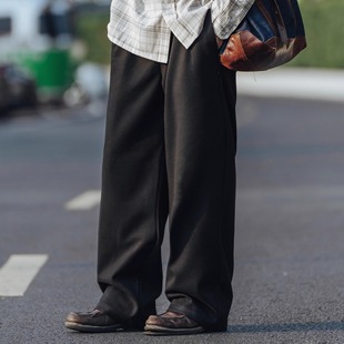 UTIMUS毛呢西裤加厚加绒垂感直筒宽松软糯磨毛休闲裤针织慵懒感