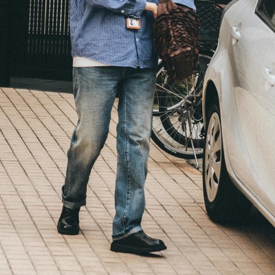 UTIMUS复古蓝竹节牛仔裤男款美式全棉直筒501版型休闲水洗12.5oz