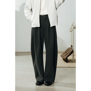 男秋冬休闲裤 UTIMUS 弯刀弧形剪裁垂感醋酸长裤 羊毛卫裤 闭眼入裤