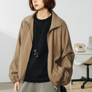 UTIMUS天丝夹克立领拉链外套row风上衣宽松老钱风慵懒秋冬通勤