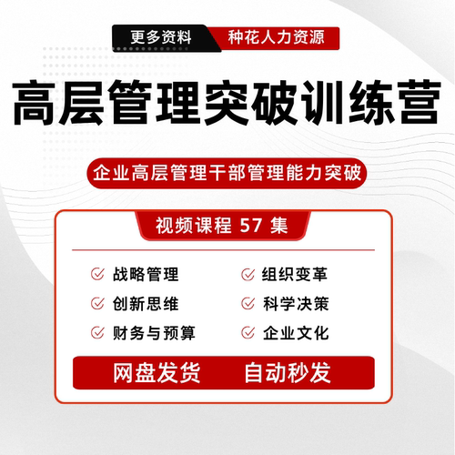 企业高层管理培训课程高层战略管理组织变革创新思维科学决策视频