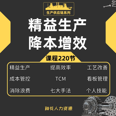 精益生产精益管理降本增效TCM工艺改善看板管理QC七大手法成本管