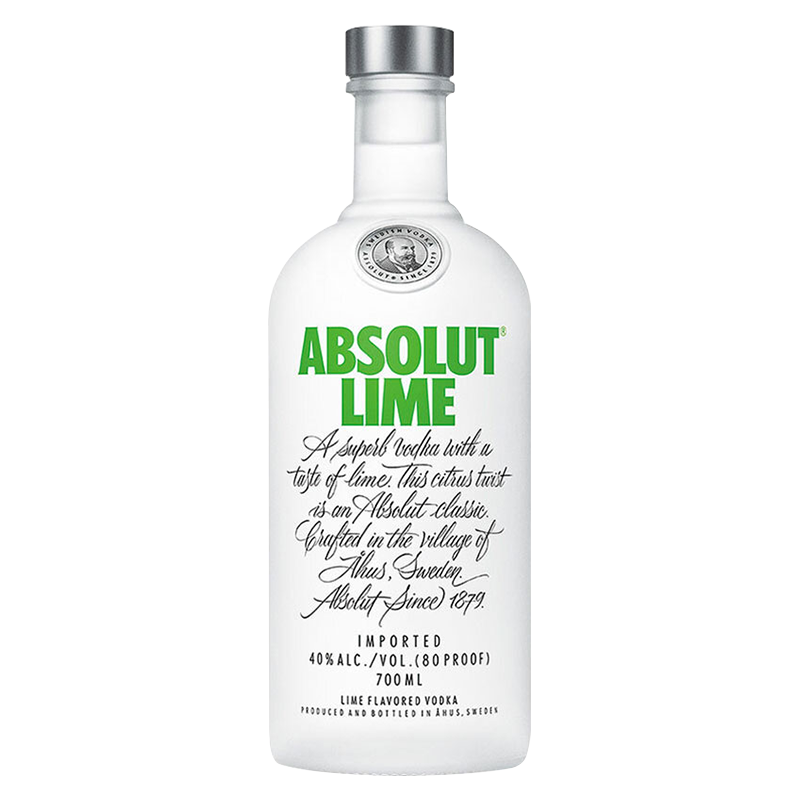 绝对风味伏特加Absolut青柠味伏特加瑞典进口鸡尾酒调酒基酒700ml