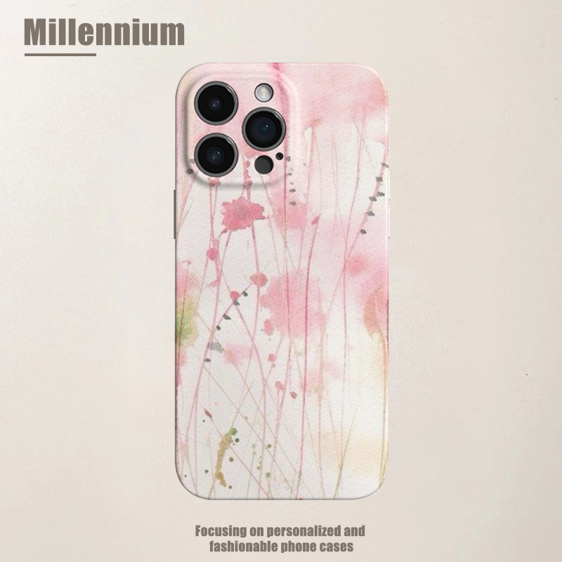 适用于iPhone17Promax粉韵牵枝影16pro手机壳15pro菲林iphoneair少女感12软壳11水彩画13pro小众苹果14plus