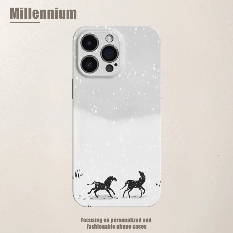 适用于iPhone17Promax寒霜逐马影马年16pro手机壳15pro菲林iphoneair文艺12软壳11泫雅风1