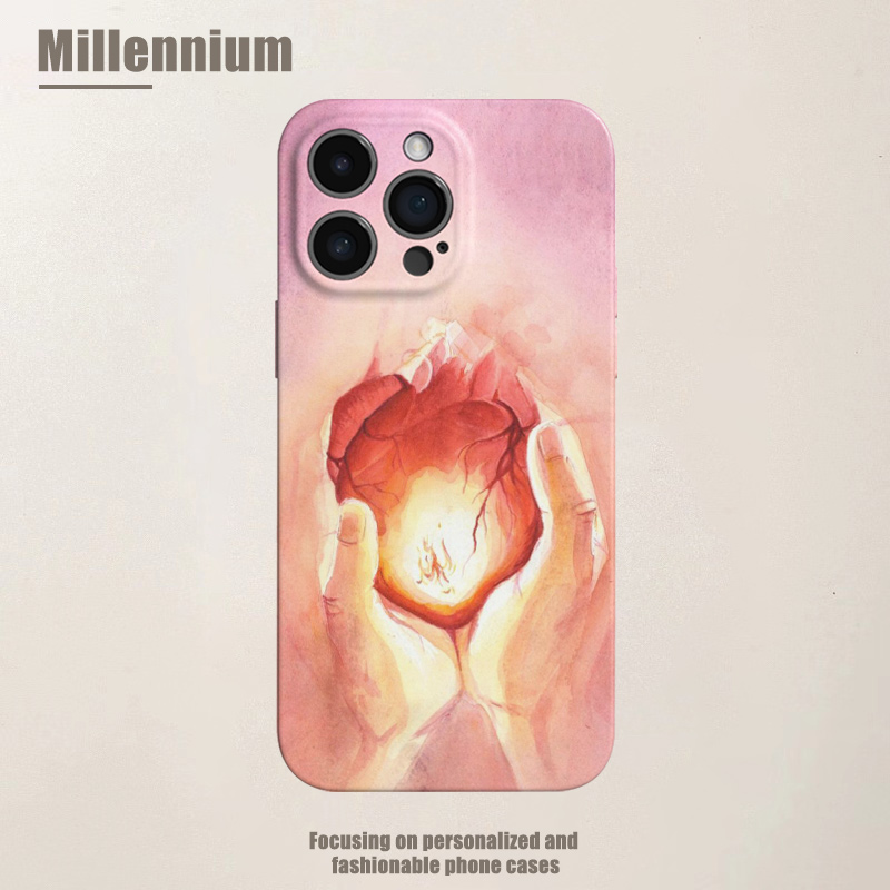 适用于iPhone17Promax暖掌中的炽热心跳16pro手机壳15pro菲林iphoneair艺术12软壳11油画13pro个性苹果14plus
