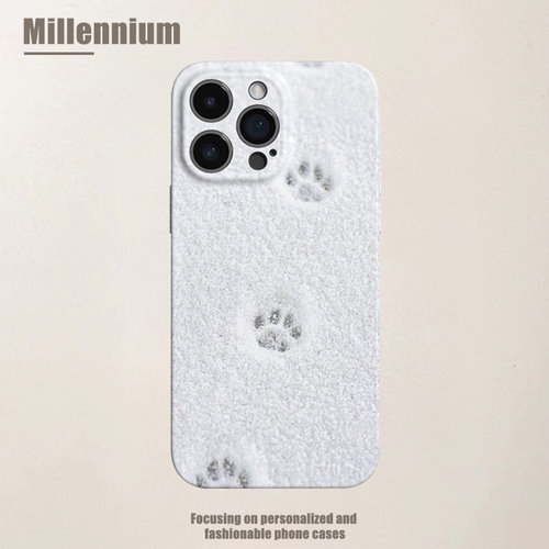 适用于iPhone17Promax雪毯中的萌爪印16pro手机壳15pro菲林iphoneair可爱12软壳11清新13pro高级感苹果14plus