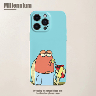 适用于iPhone17Promax比奇堡畅饮哥16pro手机壳15pro菲林iphoneair慵懒12软壳11美式 13pro卡通苹果14plus