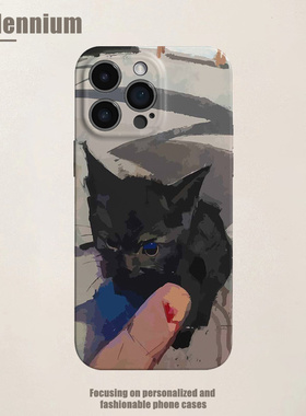 适用于iPhone17Promax惹怒小猫的下场16pro手机壳15pro菲林iphoneair艺术12软壳11可爱13pro小众苹果14plus
