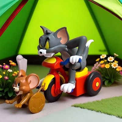 猫和老鼠发条开门惊喜盲盒摆件