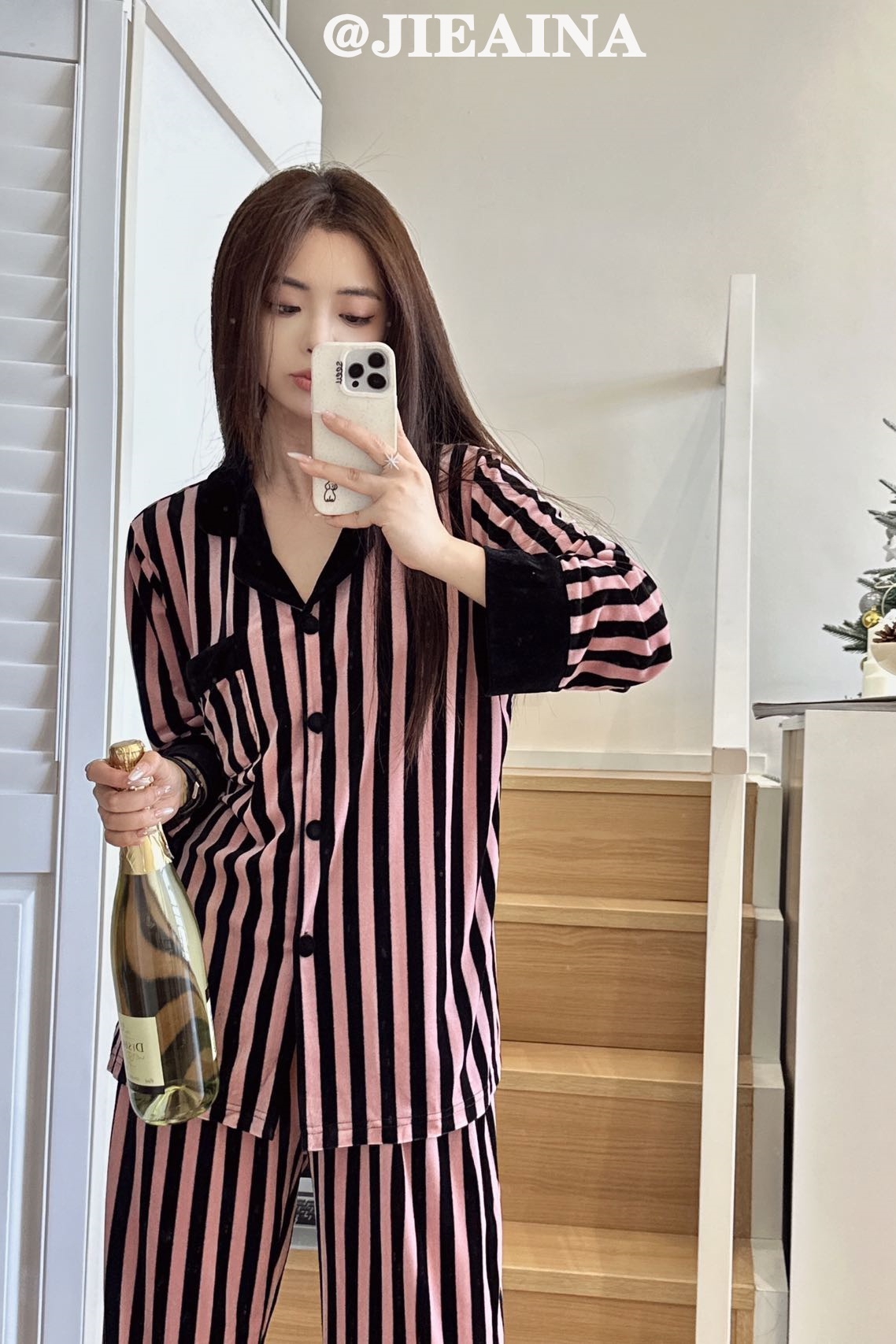 高级感定制丝绒套装秋冬保暖睡衣