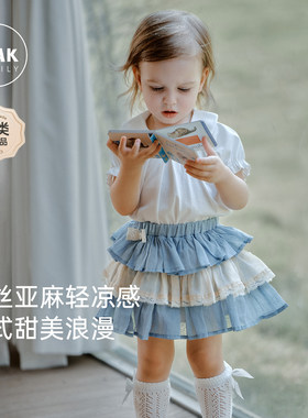 OakFamily苎麻半身裙宝宝