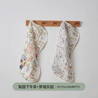 2 полотенца для отрыжки в подарочной упаковке с кнопками [Послеобеденный чай Лиюань/Рай мечты] 6 слоев чистого хлопка (55*25 см)