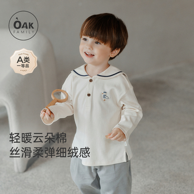 【新品】Oak Family春秋童装海军领长袖T恤男童女童宝宝上衣