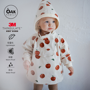 Oak Family宝宝夹棉加厚软壳外套秋冬防水防风防污保暖连帽冲锋衣