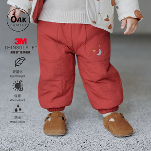新品 宝宝棉裤 Oak 童装 新雪丽防水保暖红色束脚裤 Family冬季
