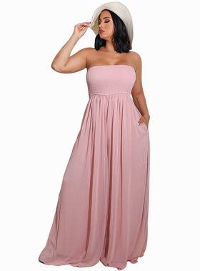 2022high-waisted wide-leg mopping jumpsuit高腰阔腿拖地连衣裤