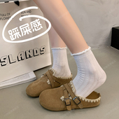 新款 春秋勃肯拖鞋 女士2026季 外穿一脚蹬软底休闲包头半拖博0128n