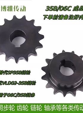 06C SP35B链轮VLD02-35-10 12 13 14 15 16 18 20 30 40齿成品孔