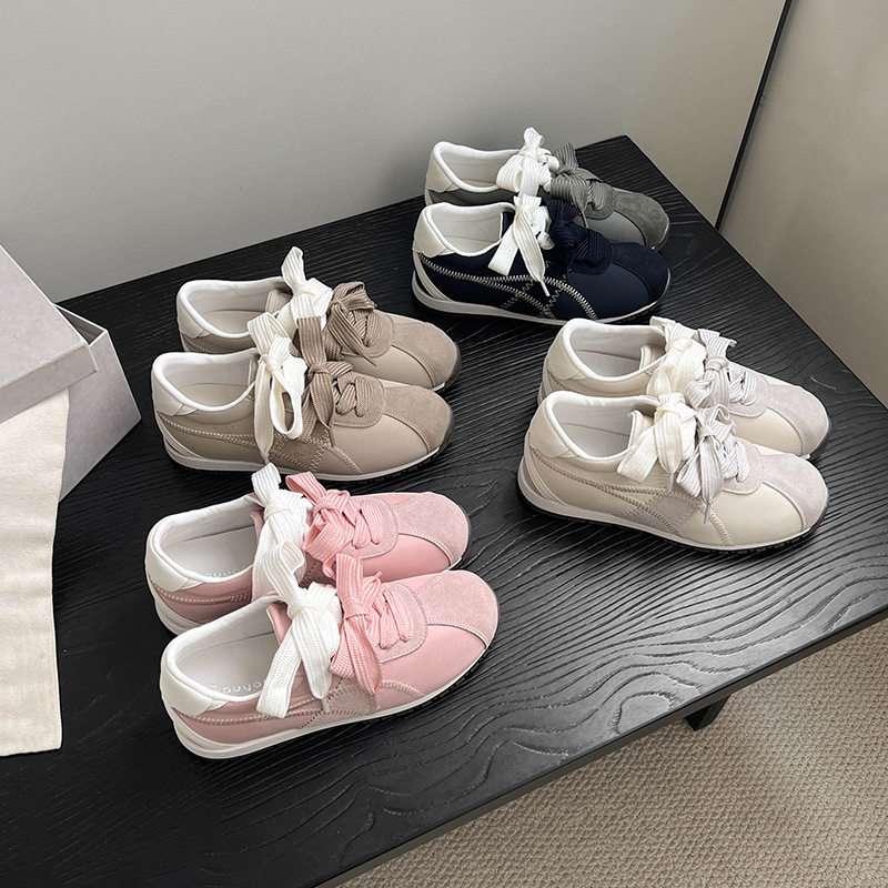葡萄妈studiolee芭蕾风双鞋带德训鞋新款内增高休闲鞋百搭板鞋女
