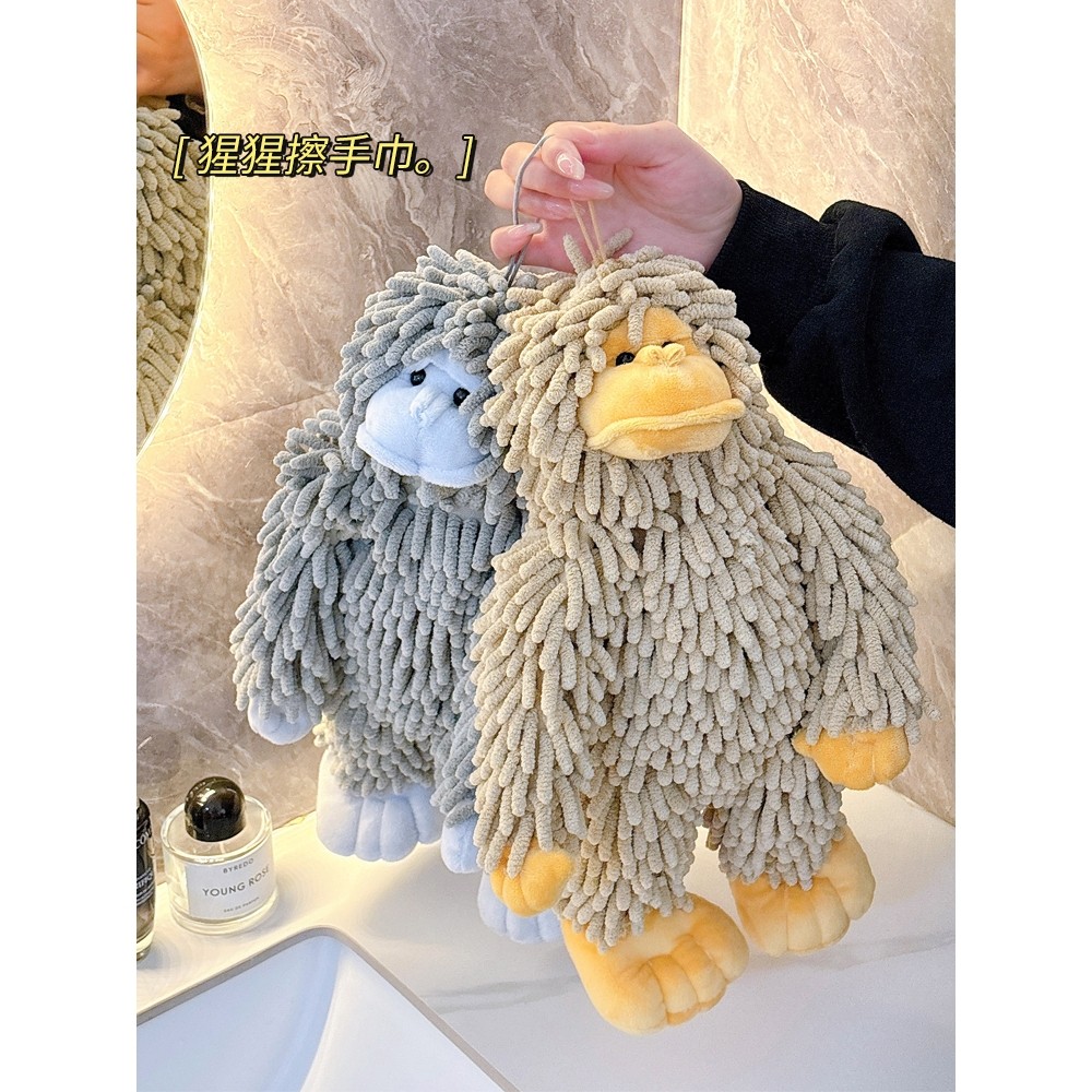 擦手巾毛巾挂式可爱立体雪尼尔公仔擦手球厨房卫生间超强吸水手帕