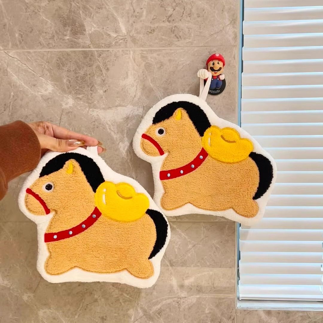 【新家的100个快递】小马擦手巾挂式可爱超强吸水加厚厕所毛巾,家庭/个人清洁工具,厨房擦手巾,淘宝优惠券,粉丝福利购,淘宝优惠卷