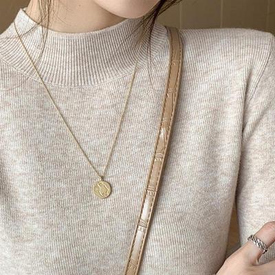 针织衫女半高领打底衫秋冬季洋气毛衣大码显瘦新款高级感内搭上衣