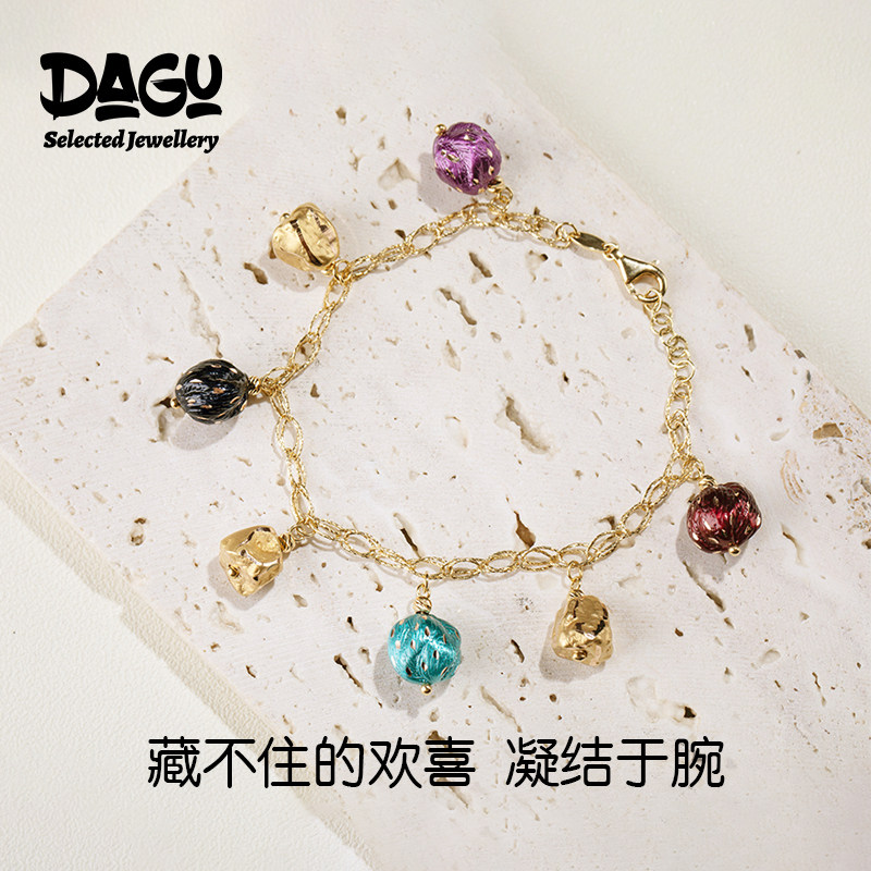 轻奢精致巴西碧玺水滴型女士手链18K金精致时尚高级感设计款项链
