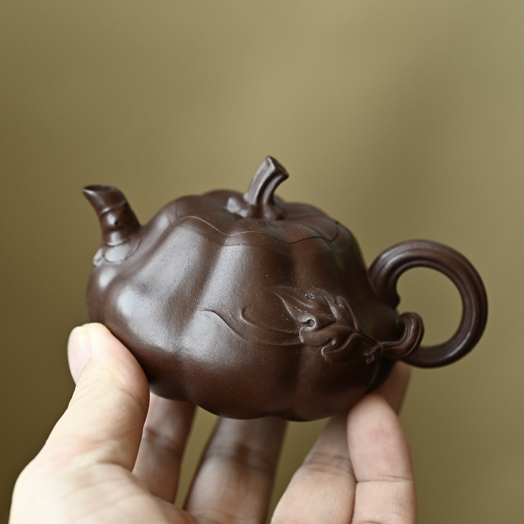 精品小南瓜宜兴紫砂壶全手工小容量80cc原矿紫泥泡茶小壶家用送礼