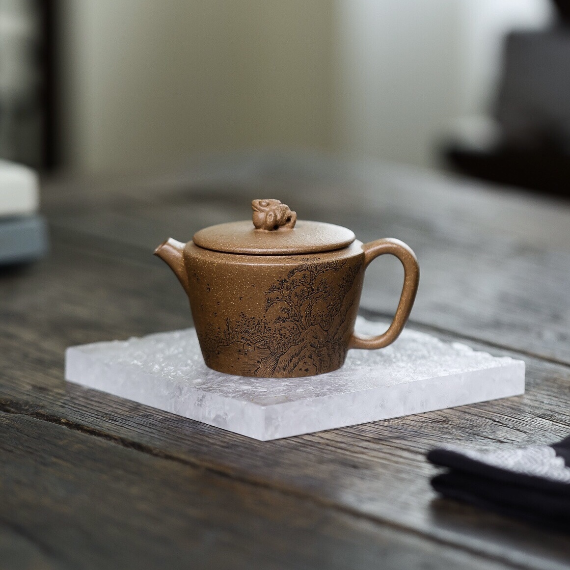 招财进宝金蟾巨轮紫砂壶原矿降坡泥小容量100cc 宜兴手工小品壶