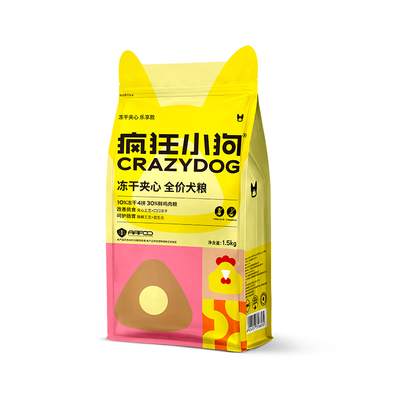 疯狂小狗冻干夹心鸭肉梨狗粮泰迪比熊柯基中小型犬幼犬成犬旗舰店