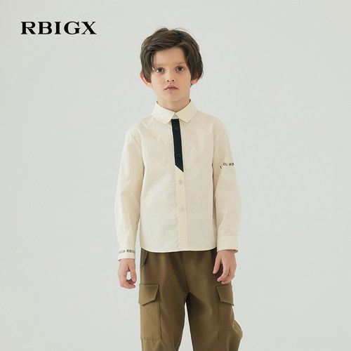 RBIGX瑞比克童装秋季新款男童帅气百搭休闲门襟撞色衬衫