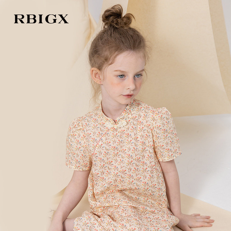 RBIGX瑞比克童装夏季新款中式仙女设计感潮流女童连衣裙