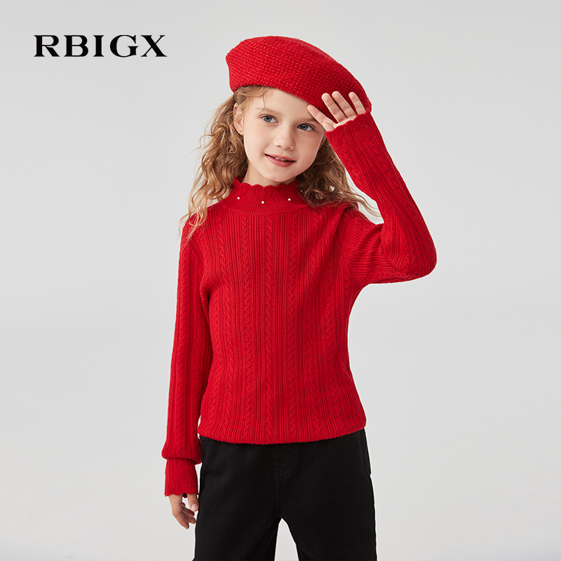 RBIGX瑞比克童装2025冬季新款女童高贵轻奢甜美公主羊毛衫