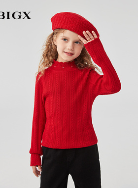 RBIGX瑞比克童装2025冬季新款女童高贵轻奢甜美公主羊毛衫