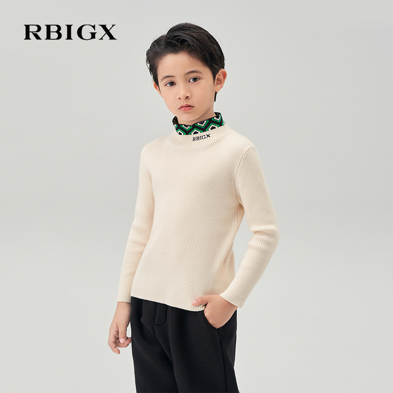 【清仓】RBIGX瑞比克童装潮流男童帅气百搭套头帅气休闲针织衫
