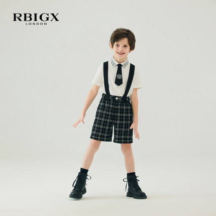 RBIGX瑞比克童装洋气秋季新款洋气绣花帅气百搭休闲裤子背带裤