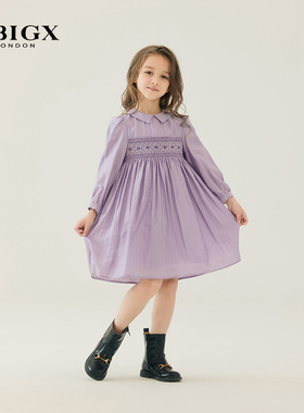 RBIGX瑞比克童装秋季新款公主裙打揽绣花泡泡袖设计感连衣裙