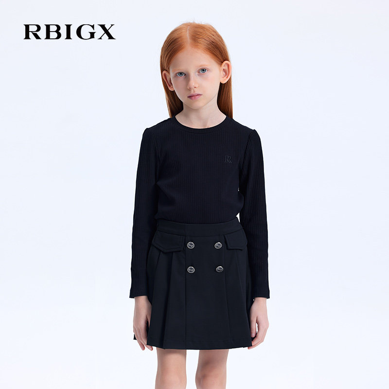 RBIGX瑞比克童装秋季新款百搭潮流休闲设计感坑条泡泡袖T恤,童装/婴儿装/亲子装,T恤,淘宝优惠券,粉丝福利购,淘宝优惠卷