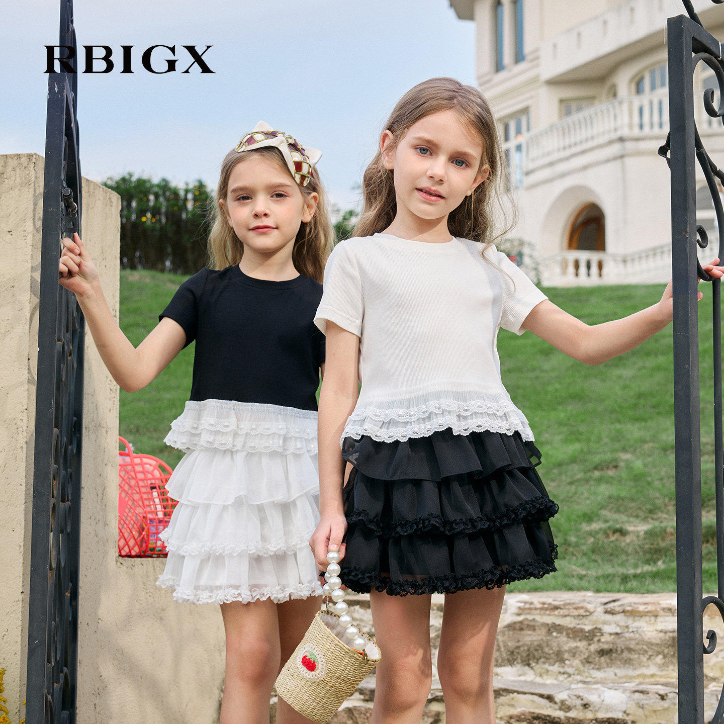 RBIGX瑞比克童装2026夏季新款荷叶边蛋糕裙短裙子高腰显瘦蓬蓬裙