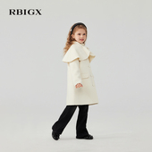 贵族可脱卸披肩羊毛双面呢大衣 新款 RBIGX瑞比克童装 冬季