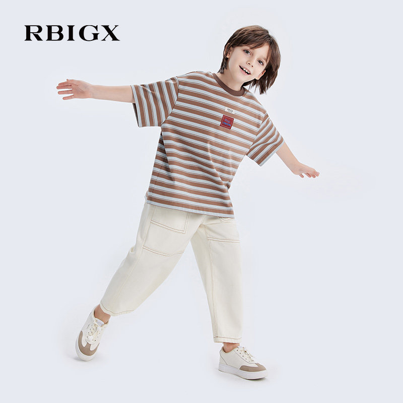 RBIGX瑞比克2025春季新款分割男童直筒休闲帅气潮流百搭牛仔裤