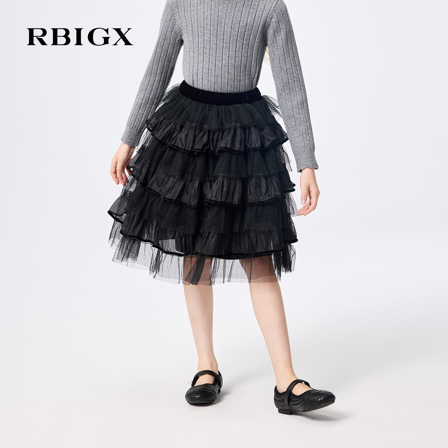 【商场同款】RBIGX瑞比克童装2025冬季新款蓬松甜美高腰半裙子