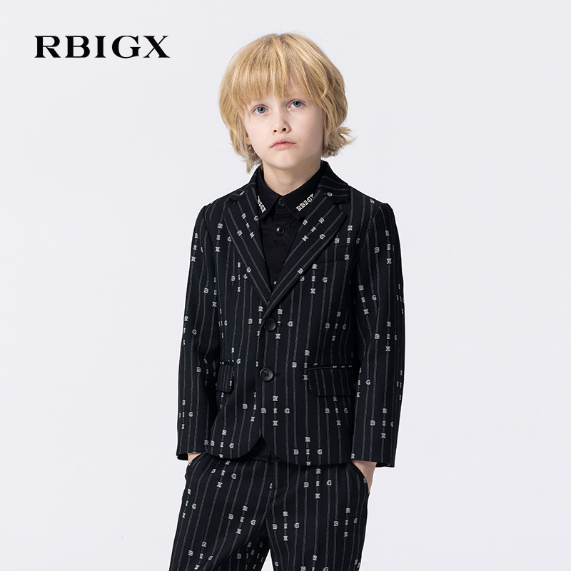 RBIGX瑞比克童装2025秋季新款设计感满版洋气提花西装外套外套