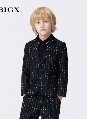 RBIGX瑞比克童装2025秋季新款设计感满版洋气提花西装外套外套