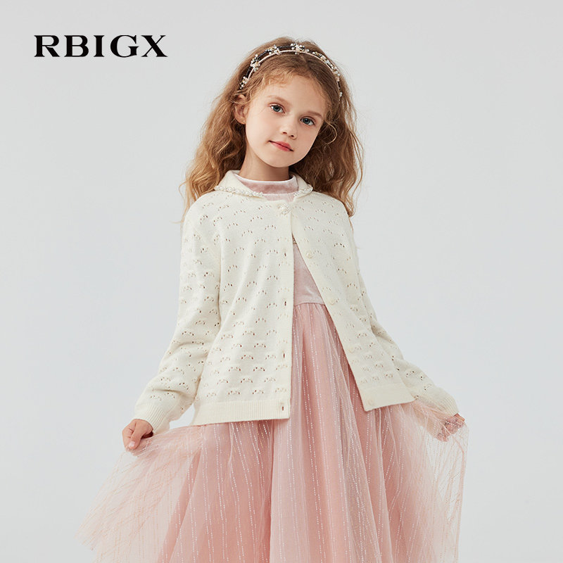 RBIGX瑞比克童装冬季新款羊毛开衫女童百搭公主毛衣毛衫