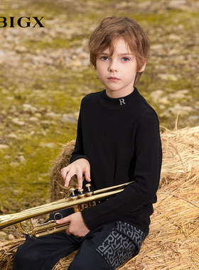 RBIGX瑞比克童装2025秋冬新款保暖套头打底衫百搭潮流长袖T恤