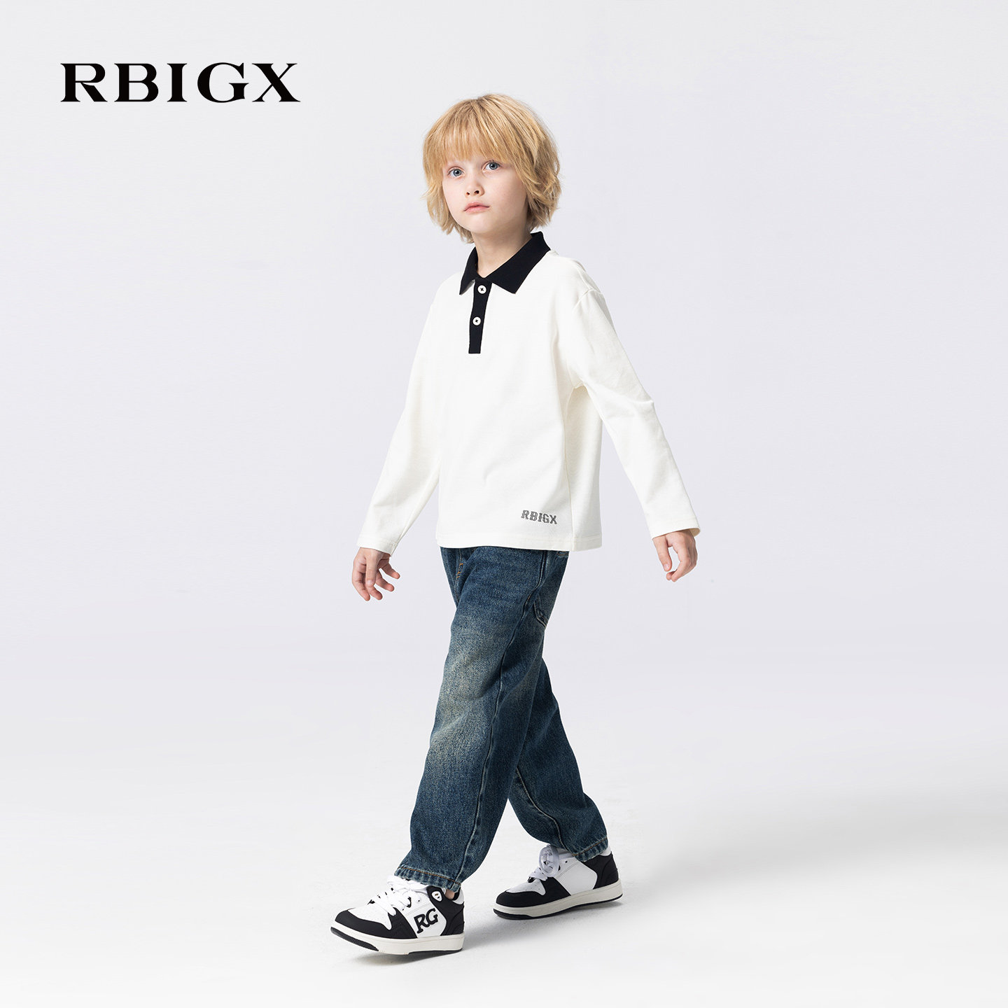 RBIGX瑞比克童装秋季新款舒适休闲宽松百搭大廓型牛仔裤